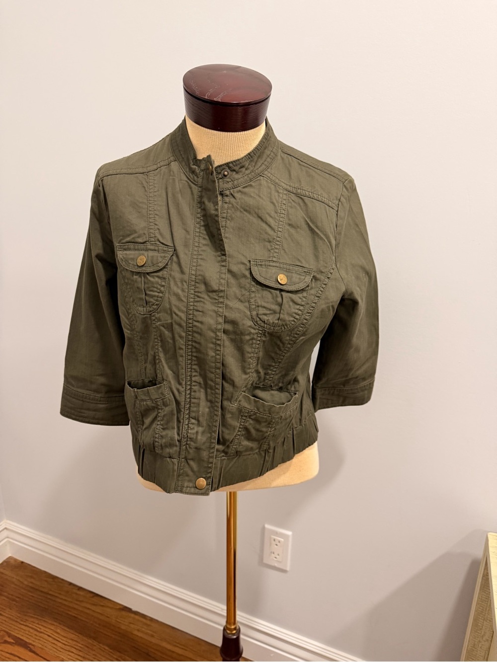 Forever 21 Olive Utility Crop Jacket
